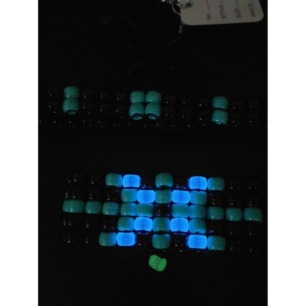 8pc glow choker binky cord cuff wallet bag phone lanyard earrings blk turquoise - Picture 8 of 15
